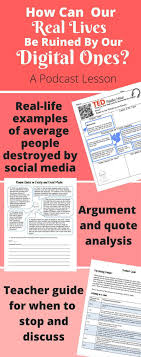 Social Media Shaming Podcast Worksheets Distance Learning Effective Teaching Teacher Guides Social Media Essay