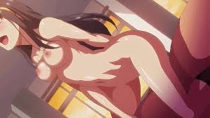 aiue oka, sakagami haruno, tanaka hajime (saimin seishidou), saimin  seishidou, animated, animated gif, highres, 1boy, 1girl, blush, bouncing  breasts, breasts, brown hair, closed eyes, cowgirl position, dutch angle,  hetero, indoors, long hair,