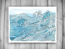 Zen Taoist Ocean Water And Waves Painting Original Sumi Ink Etsy Zen Art Inspiration Zen Art Wave Painting