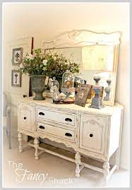 The Fancy Shack Living Room Reveal I Have A Side Board Just Like That Think I Will Paint It Shabby Chic Furniture Living Room Reveal Living Room Decor