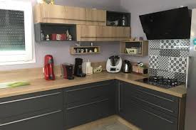 Cuisine Gris Anthracite Et Bois Une Cuisine Equipee Par Socoo C St Avold Kitchen Remodel Cuisine Design Kitchen