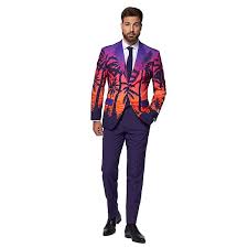 Men's slim fit suits feature a modern, crisp, and tailored cut. Men S Opposuits Slim Fit Suave Sunset Novelty Suit Tie Set