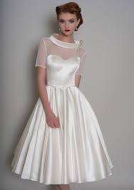 Tea Length Wedding Dresses 50 S Short Wedding Dress Short Wedding Dress Wedding Dresses Satin Tea Length Dresses