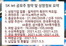 2차 전지 분리막 전문회사로, 공모 규모는 약 2조3000억원이다. Sk ì•„ì´ì´í…Œí¬ë†€ë¡œì§€ ê´€ë ¨ì£¼ ì£¼ê°€ ê³µëª¨ Ipo ì²­ì•½ì¼ì •