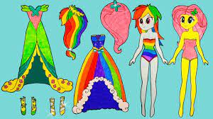 paper dolls dress up mlp costumes shoes handmade quiet book making colorful dresses and hairstyles youtube poupees en papier papercraft my little pony coloriage blason de football bayern munich