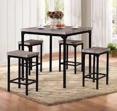 The counter height table is used with counter height stools and measures 36 w x 36 d x 36 h. Poundex F2141 5 Pc Vilvoorde Ii Natural Tone Finish Wood Counter Height Dining Table Set