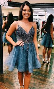 Rhinestone Short Grey Formal Dress Formal Dresses Short Grey Homecoming Dress Hoco Dresses