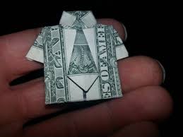 Dollar dollar bills y'all, or how to make a dollar into a tiny shirt.massive credit goes to clay, who put up the idea originally, along with much other money art. How To Make A Dollar Bill Origami Shirt With Tie Money Transformer