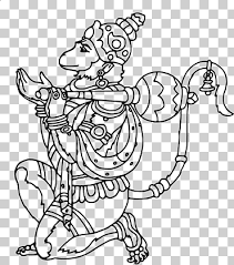 Pavan putra eating laddu coloring page. Hanuman Outline Art Shiva Hanuman Ganesha Coloring Book Hinduism Hanuman Angle White Mammal Png Klipartz
