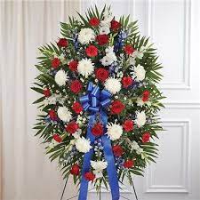 From memorial day, funerals, 4th of july, and much more. 1 800 Flowers Red White Blue Sympathy Standing Spray Sympathy Flowers Funeral Flower Arrangements Funeral Flowers