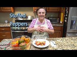Italian Grandma Makes Stuffed Peppers Youtube Stuffed Peppers Grandmas Recipes Italian Stuffed Peppers