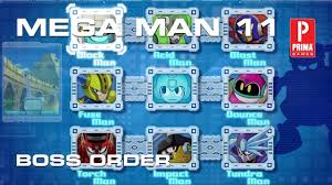 Mega Man 11 Boss Order And Boss Weakness Tips Prima Games