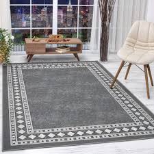 Product titlenuloom katalina modern bordered indoor/outdoor area rug or runner. Antep Rugs Alfombras Modern Bordered 8x10 Non Skid Non Slip Low Profile Pile Rubber Backing Indoor Area Rugs Gray 8 X 10 Buy Online In Antigua And Barbuda At Antigua Desertcart Com Productid 191361713