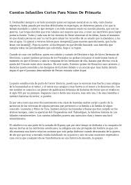 El cuento corto es un género literario que, entre otras cosas, se caracteriza por su mínima extensión. Imprimir Cuentos Infantiles Cortos Para Leer Para Ninos De Primaria Habitos De Ninos