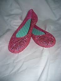 Details About Girls Walmart Brand Jelly Ballet Flat Shoes Pink Glitter Size 2 New