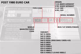 Check spelling or type a new query. How To Read A Mercedes Benz R107 Sl Vin Plate The Slshop