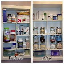 An Organized Medicine Cabinet With Ikea Spice Jars I Did This In My Pantry Took Medicine Cabinet Organization Cabinet Organization Life Hacks Organization