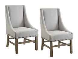 Florence Upholstered Dining Chairs With Nailhead Trim Grey And Rustic Smoke Set Of 2 Review Dining Chairs Upholstered Dining Chairs Upholster