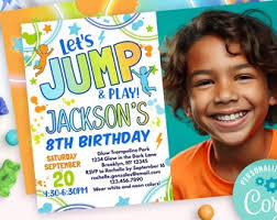 Jump Trampoline Birthday Party Invitation