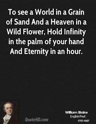 To See A World In A Grain Of Sand And A Heaven In A Wild Flower Hold Infinity In The Palm Of Your Hand And Eternity Wow Words Grain Of Sand