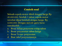 Alhamdulillah tulisan tentang perhitungan penyusutan metode garis lurus saat ini berada diposisi berikut contoh perhitungan metode penyusutan garis lurus. Penyusutan Ppt Download