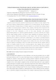 They are in the forefront of innovating nutritious products in diverse tastes and flavours. Pdf Employer Branding Strategies Used By Top Sri Lankan Companies In Attracting Prospective Employees