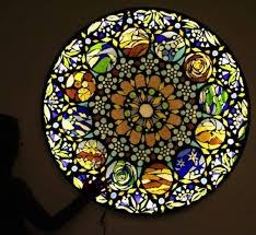 Please remember to use sanded grout! Turn An Old Glass Table Top Into A Stained Glass Mosaic Wall Light Art Recyclart