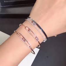 Messika jewelry collection of bracelets, necklaces, earrings and rings by designer valerie messika. Inspired Messika Move Pave Thin Bracelet 18k Pink Gold