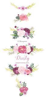 Watercolour Bouquet Clipart Pink And Peach Roses Wedding Etsy Rose Clipart Watercolor Bouquet Pink Scrapbook