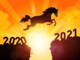 Horse jumping to New Year 2021 - Wallpaper and Background • PixyPen