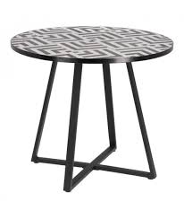Une table de jardin ronde possède par définition une forme arrondie. Denver Table Ronde En Acier Galvanise Et Plateau En Carrelage Design Pour Interieur Et Exterieur