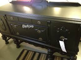 Black Lacquer Buffet Gets A Whole New Look With Tarnished Platter Blue Gray White Glaze White Wax White Wax White Glaze Painted Buffet
