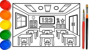 Temukan sketsa gambar untuk diwarnai anak tk dan sd; Glitter Classroom Drawing And Coloring Pages For Kids Ruang Kelas Halaman Mewarnai Youtube