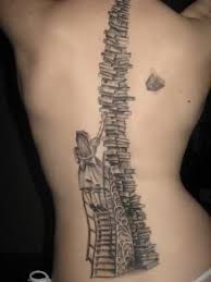 Book Pile Back Spine Tattoo Clever Tattoos Tattoos Book Tattoo