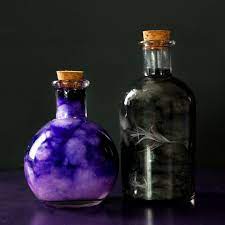 Diy Nebula Jars And Potion Bottles Easy Handmade Halloween Home Decor Craft Ideas Halloween Potion Bottles Halloween Bottles Halloween Potions