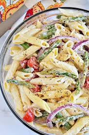 Asparagus Pasta Salad With Creamy Lemon Dressing Recipe Best Pasta Salad Asparagus Pasta Spring Side Dishes