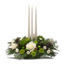 White Christmas Centerpiece Scent Violet Flowers And Gifts Houston Tx