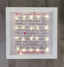 Geschenk Familie Beleuchteter Bilderrahmen Mit Spruch Familie Led Rahmen Wanddeko Gifts For Family Frames On Wall Picture Frames