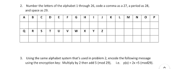 This translation tool will help you easily . Solved 2 Number The Letters Of The Alphabet 1 Through 26 Chegg Com