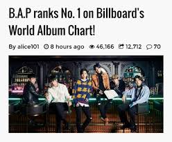 B A P Ranks No 1 On Billboards World Album Chart K Pop Amino