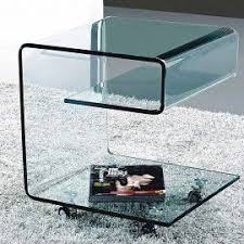 Modern Glass Rolling Side Table Ginosa Glass Side Tables Modern Glass Side Table