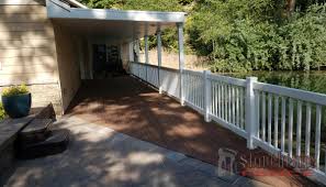 It can be installed over a concrete surface, or added to wooden or composite deck structures. Decking Railing Stonehenge Fence Deck