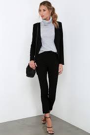 Team Leader Black Cropped Blazer Interview Outfits Women Professional Outfits Interview Outfit Casual
