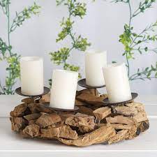 Shop for advent candle holders at walmart.com. Efavormart 12 Natural Wood Handcrafted Advent Wreath With 4 Metal Candle Holders Tabletop Rustic Walmart Com Walmart Com