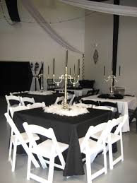 Atlanta Rental Black White Resin Chair Table Linen Elegant Swing Party 1940s Table Linen Rentals Atlanta Party Party