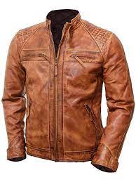 Handmade Saddle Brown Nwt Classic Design Zipper Pockets Perforated Design Real Leather Jacket Leather Jacket Men Leather Jackets Online Leather Jacket