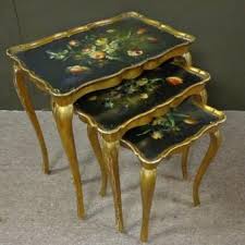 Set Of 3 French Antique Louis Xv Style Nesting Tables Boyanmis Mobilya Yenilenmis Mobilya Mobilya Boyama