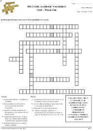1000+ free printables are available here. 8th Grade Academic Vocabulary Test Week One Crossword Quickworksheets