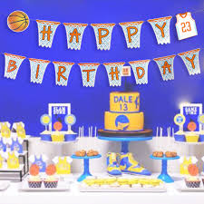 A tribute to a legend: Sports Theme Party Banner Basketball Happy Birthday Banner Flag Banner Garland For Kid S Room Boys Photo Prop Party Diy Decorations Aliexpress