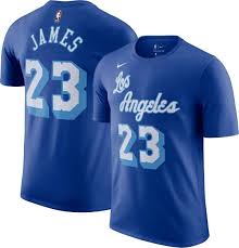 Starting december 3rd, all nba city jerseys can. Nike Men S Los Angeles Lakers Lebron James 23 Dri Fit Blue Hardwood Classic T Shirt Dick S Sporting Goods